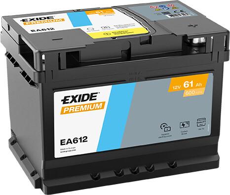 Акумулятор EXIDE PREMIUM 61Ah Н Ев (-/+) (600EN) EA612